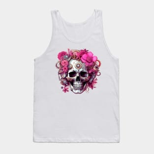 Pink Steampunk Skull Tank Top